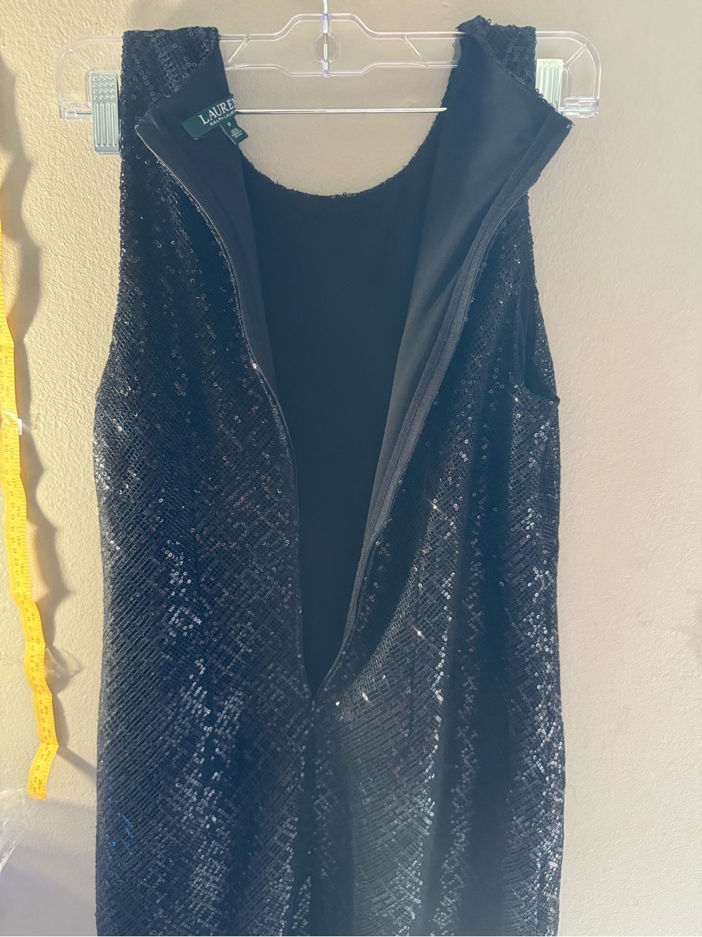 Lauren Ralph Lauren Black Sequin Sleeveless Shift Dress - Picture 9 of 12